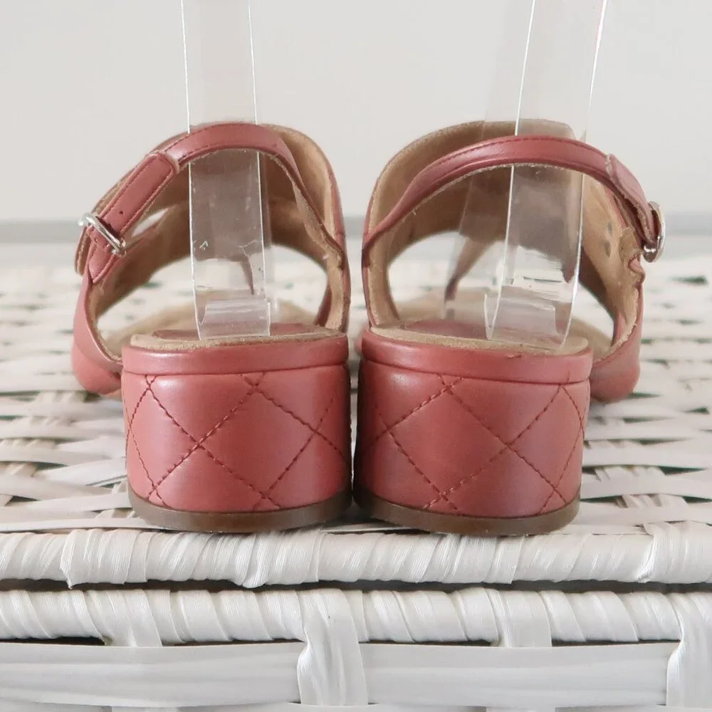Chanel Quilted Leather Logo Sandals – Designer Summer Slides in Coral Pink